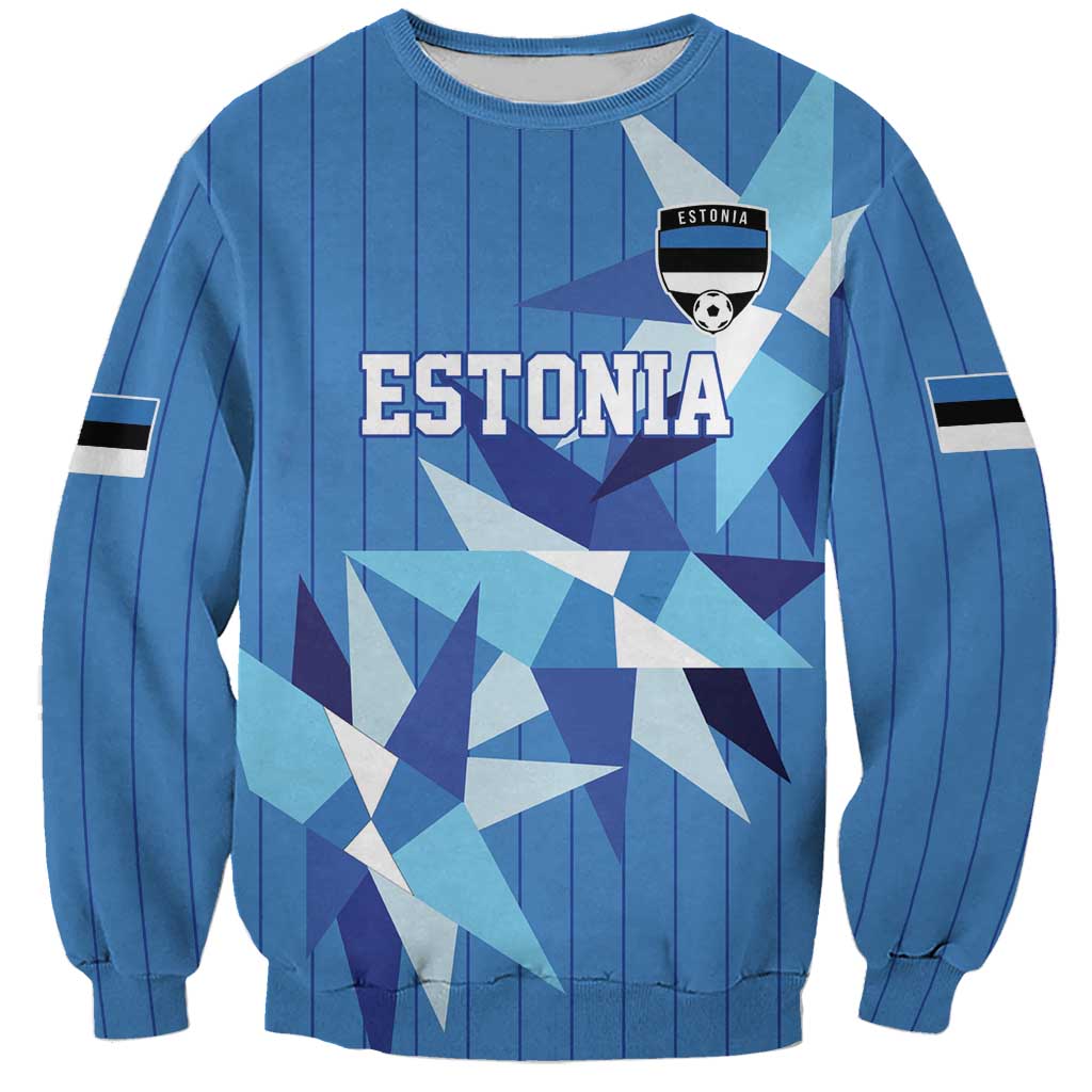 Custom Estonia Football Sweatshirt Retro Jersey Blue Version