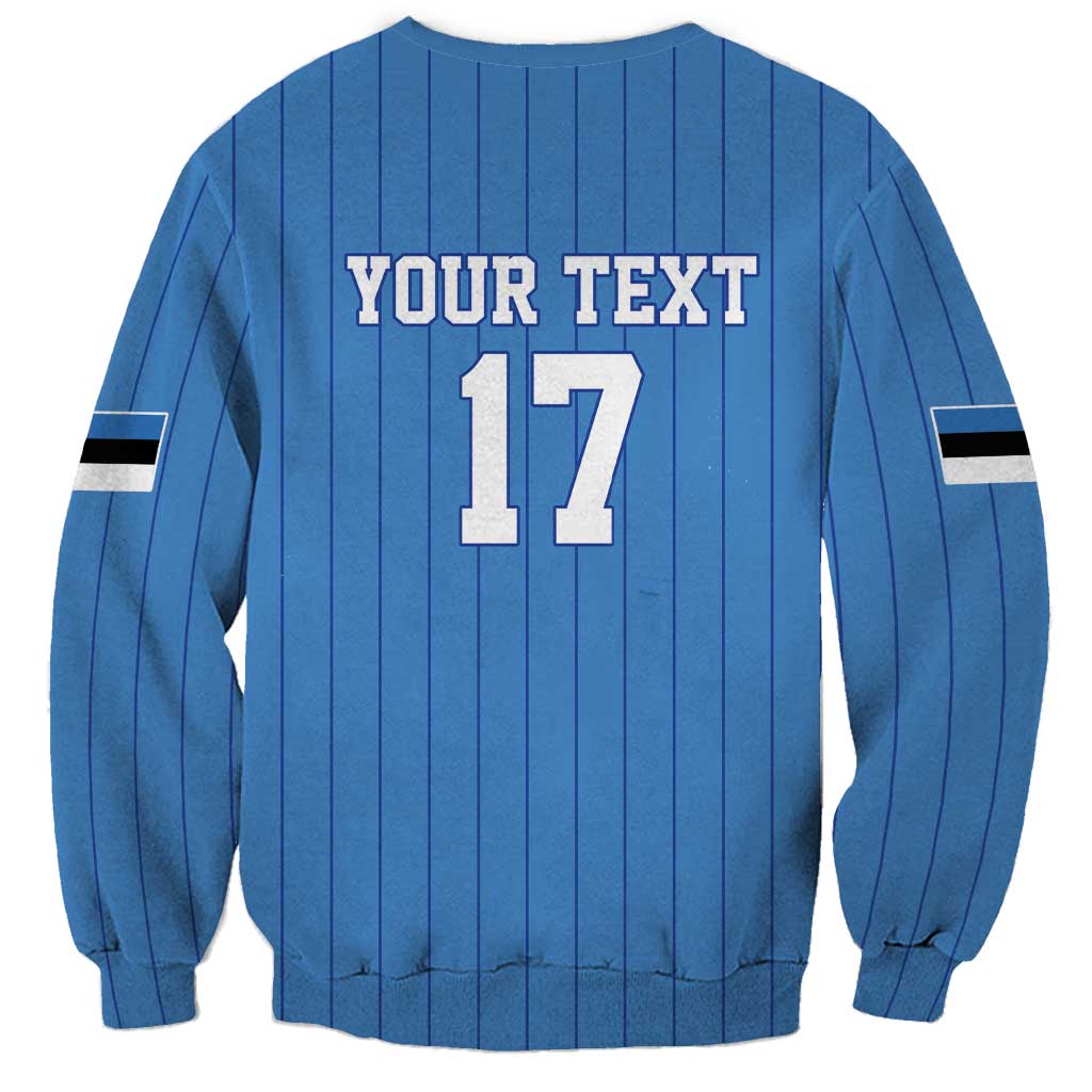 Custom Estonia Football Sweatshirt Retro Jersey Blue Version