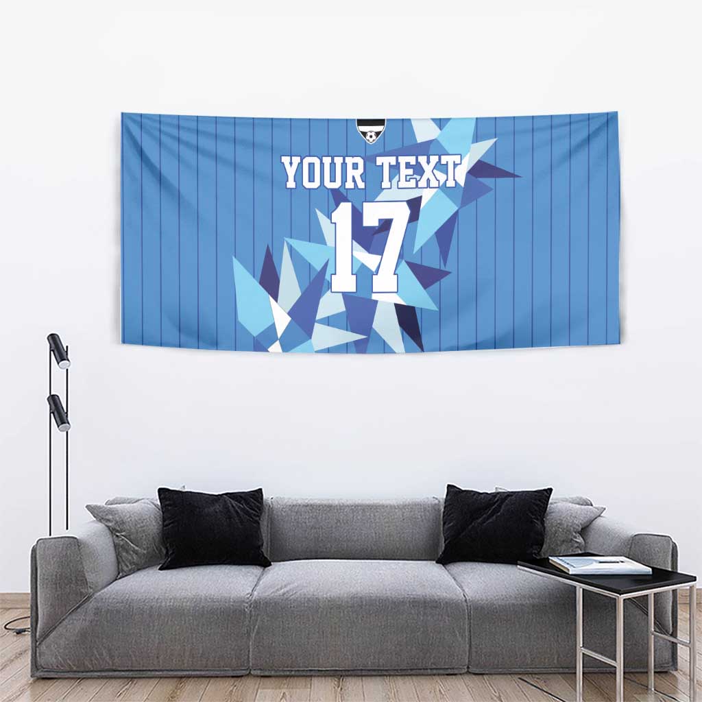 Custom Estonia Football Tapestry Retro Jersey Blue Version