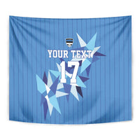 Custom Estonia Football Tapestry Retro Jersey Blue Version