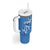 Custom Estonia Football Tumbler With Handle Retro Jersey Blue Version