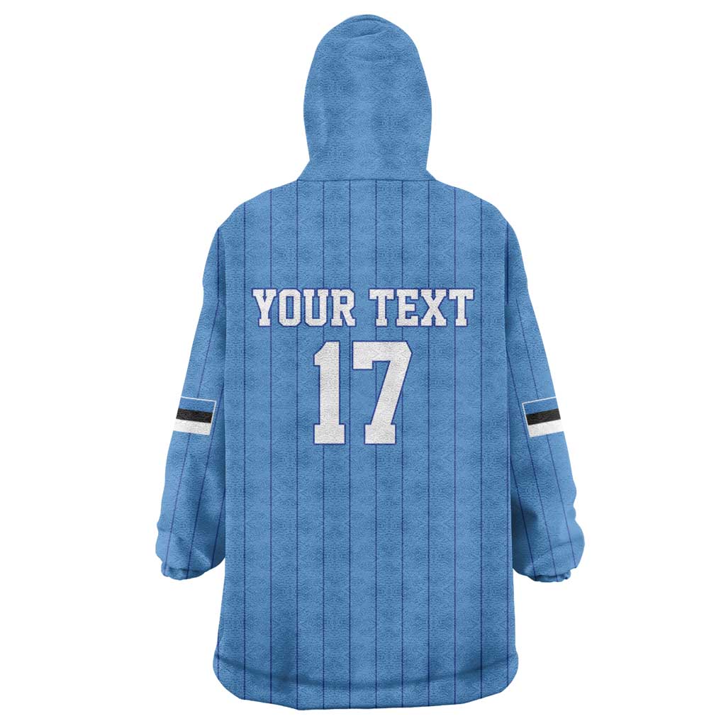Custom Estonia Football Wearable Blanket Hoodie Retro Jersey Blue Version