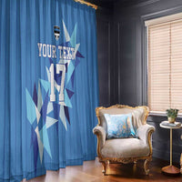 Custom Estonia Football Window Curtain Retro Jersey Blue Version