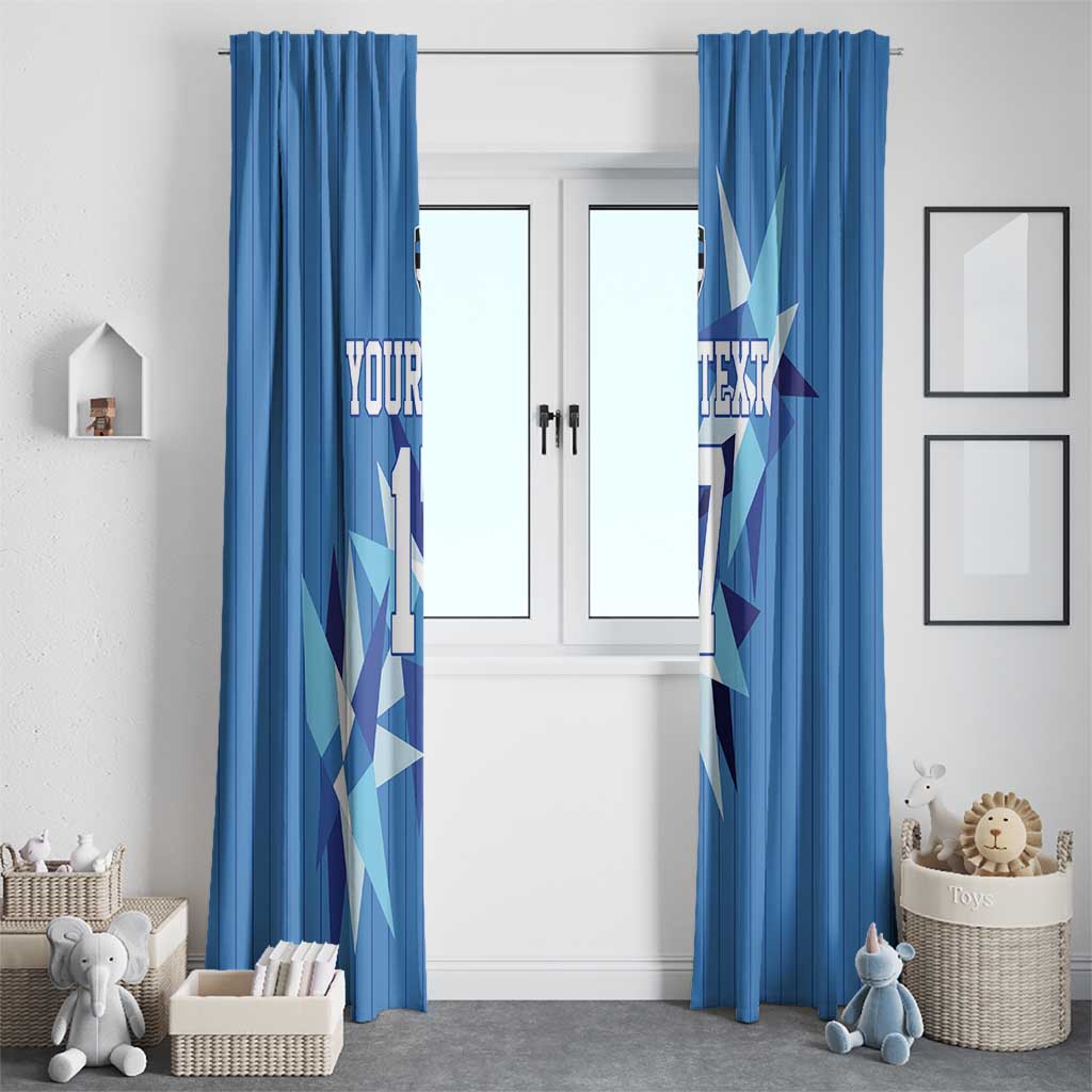 Custom Estonia Football Window Curtain Retro Jersey Blue Version