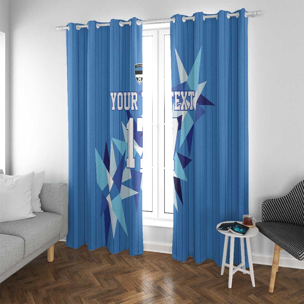 Custom Estonia Football Window Curtain Retro Jersey Blue Version