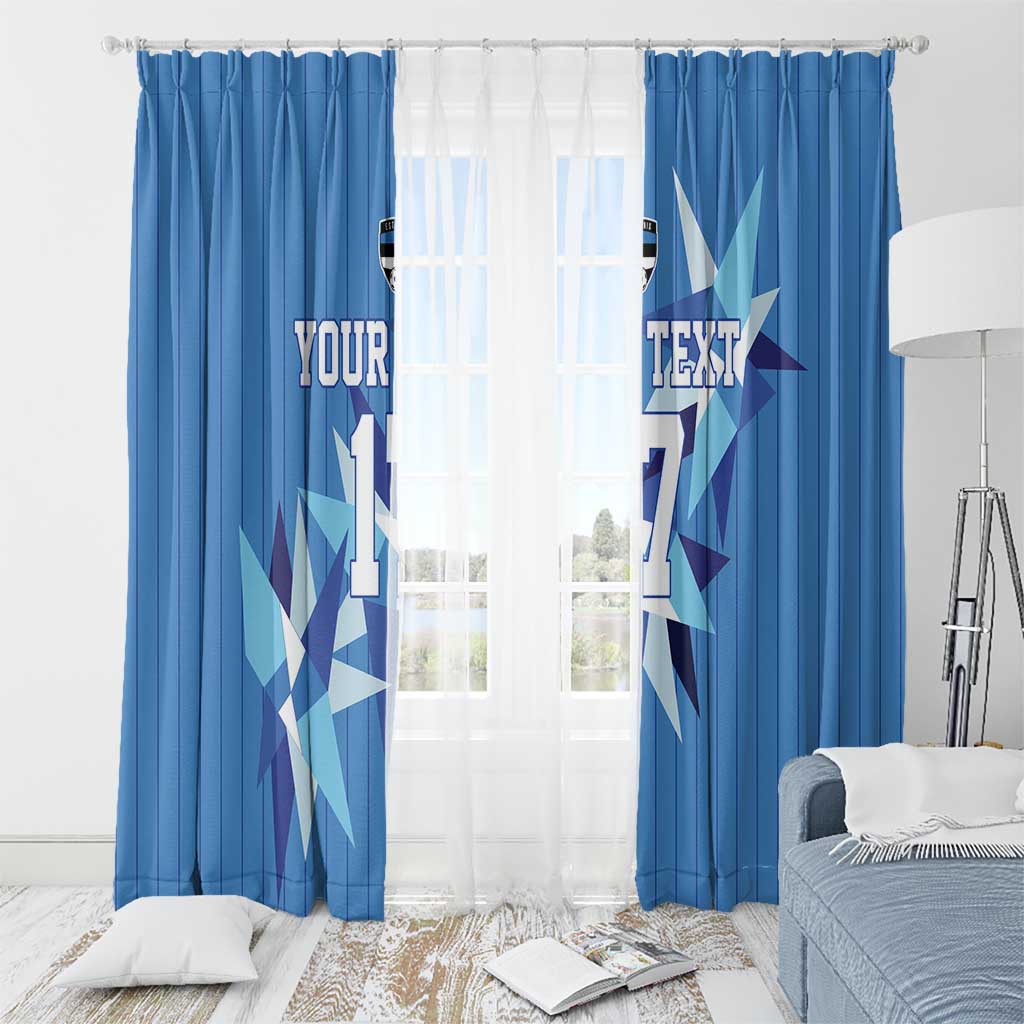 Custom Estonia Football Window Curtain Retro Jersey Blue Version