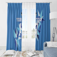 Custom Estonia Football Window Curtain Retro Jersey Blue Version