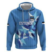 Custom Estonia Football Zip Hoodie Retro Jersey Blue Version