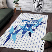 Custom Estonia Football Area Rug Retro Jersey White Version