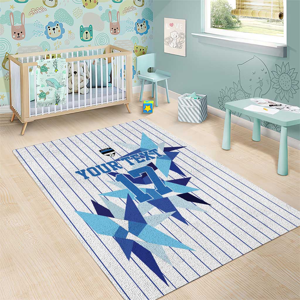 Custom Estonia Football Area Rug Retro Jersey White Version