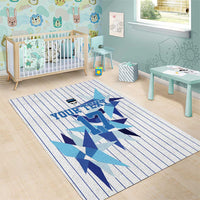 Custom Estonia Football Area Rug Retro Jersey White Version