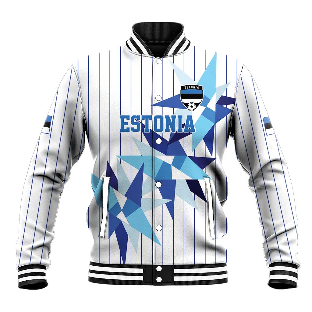 Custom Estonia Football Baseball Jacket Retro Jersey White Version
