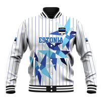 Custom Estonia Football Baseball Jacket Retro Jersey White Version
