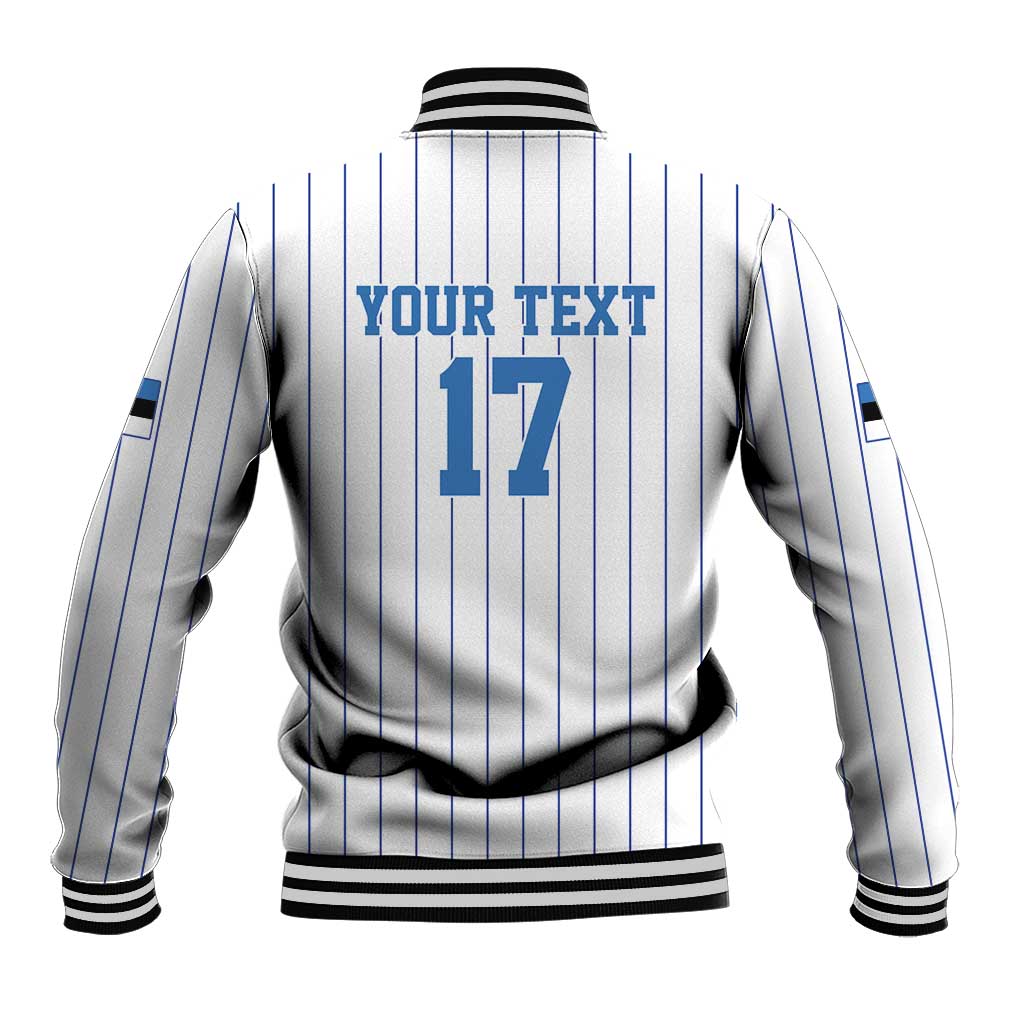 Custom Estonia Football Baseball Jacket Retro Jersey White Version