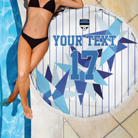 Custom Estonia Football Beach Blanket Retro Jersey White Version