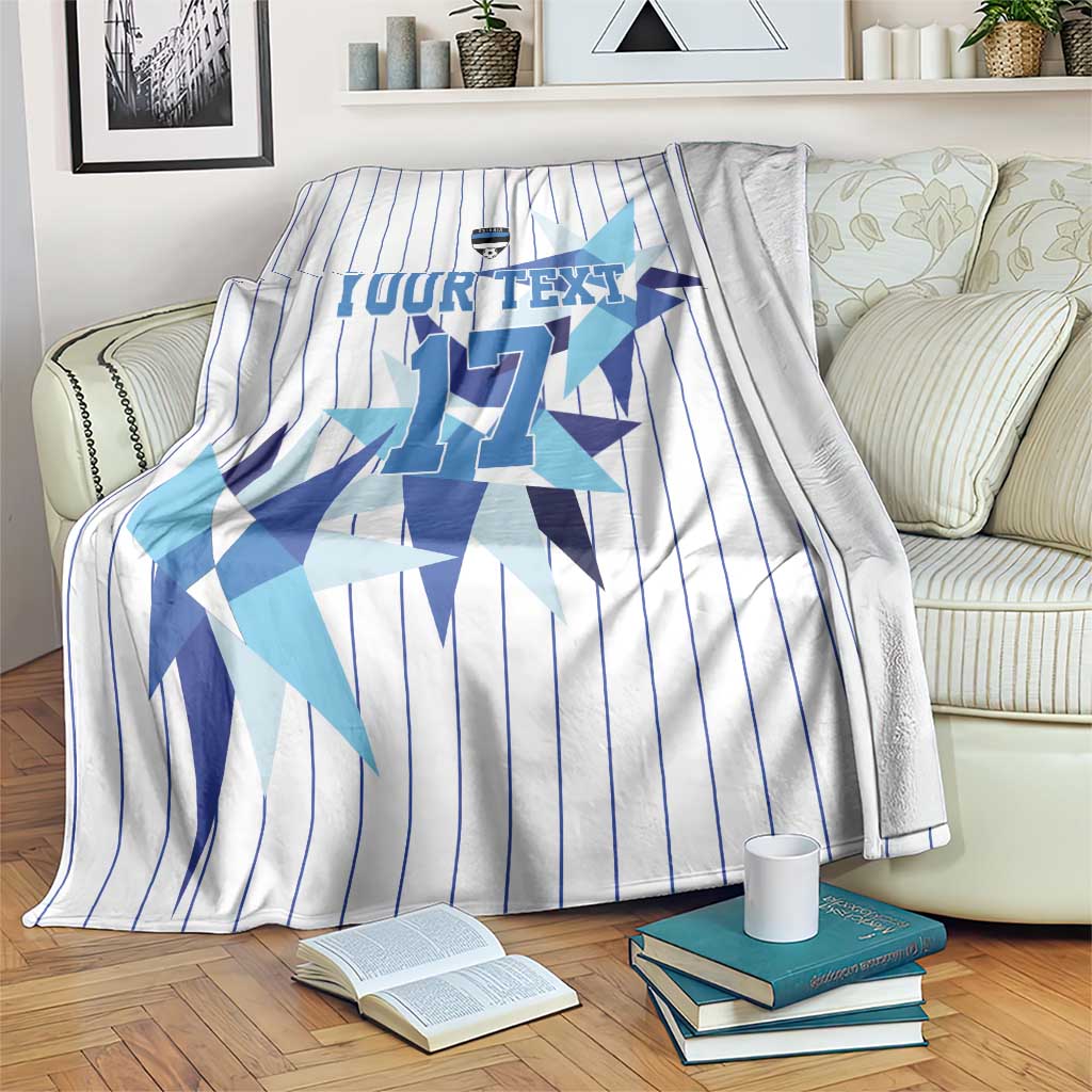 Custom Estonia Football Blanket Retro Jersey White Version