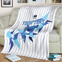 Custom Estonia Football Blanket Retro Jersey White Version