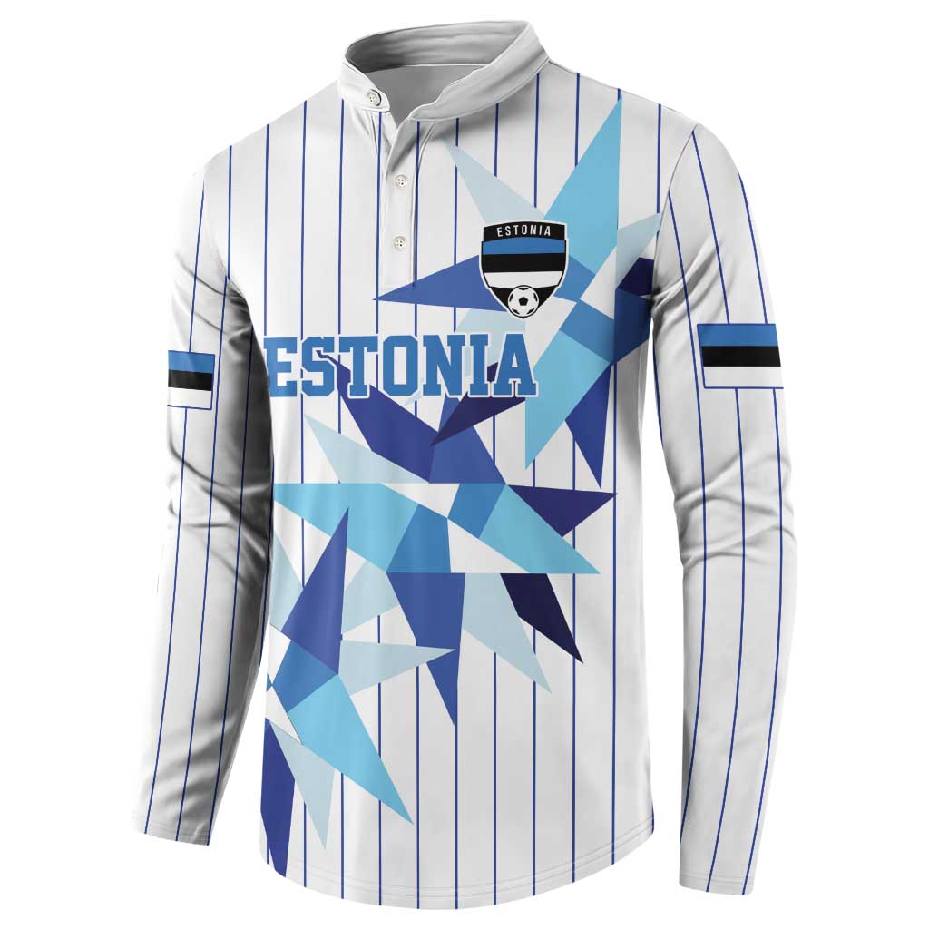 Custom Estonia Football Button Sweatshirt Retro Jersey White Version
