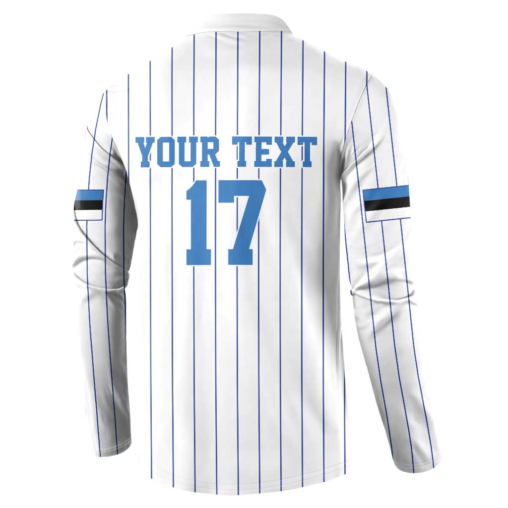 Custom Estonia Football Button Sweatshirt Retro Jersey White Version