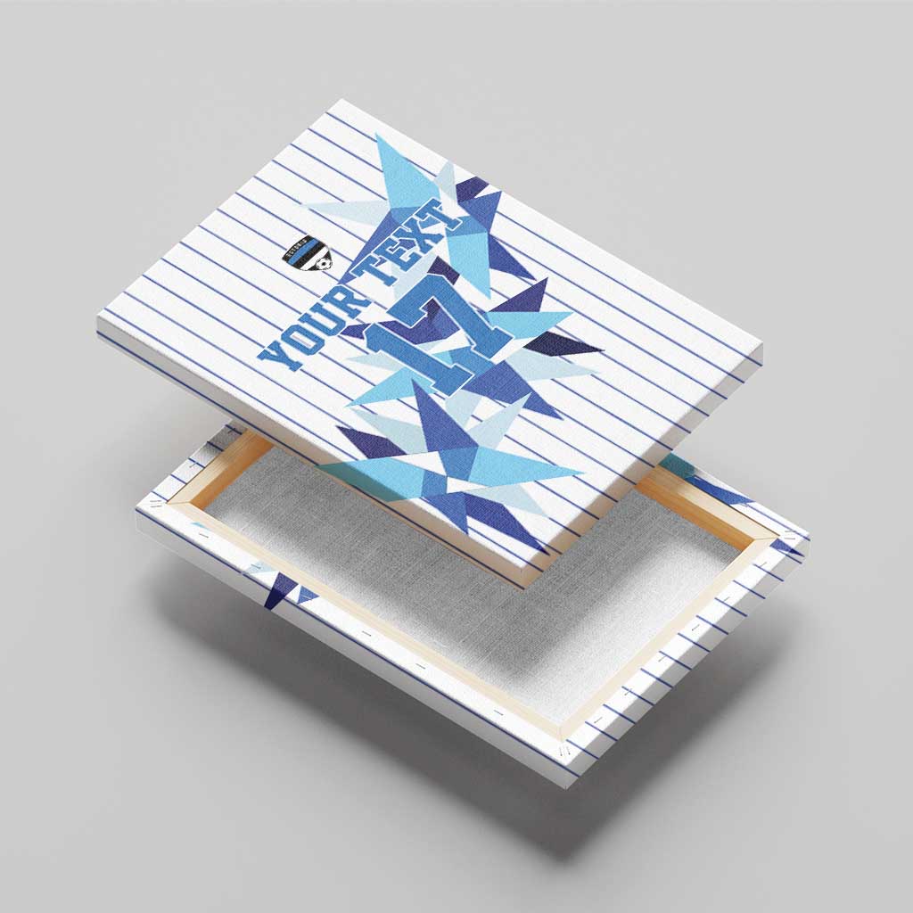 Custom Estonia Football Canvas Wall Art Retro Jersey White Version