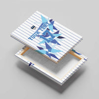 Custom Estonia Football Canvas Wall Art Retro Jersey White Version