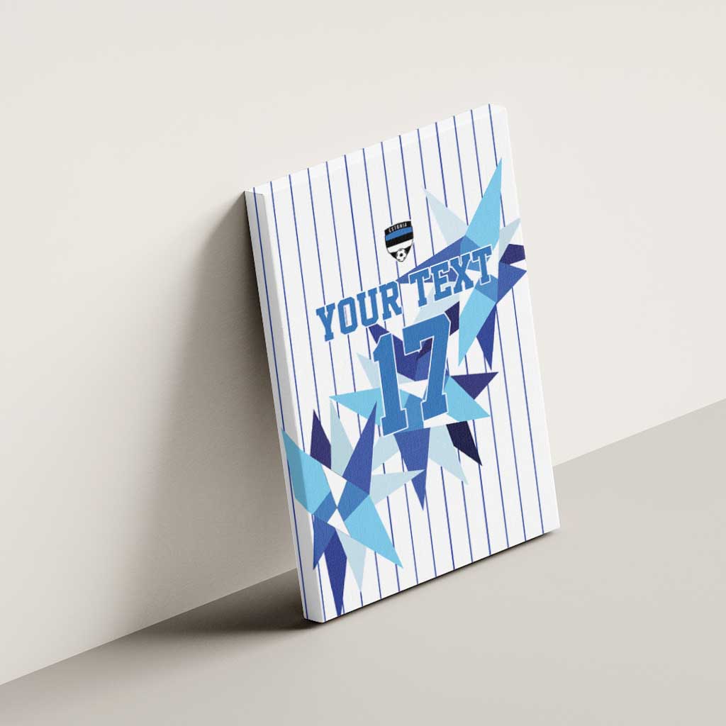Custom Estonia Football Canvas Wall Art Retro Jersey White Version