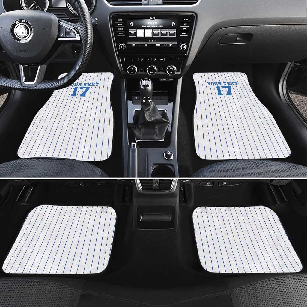 Custom Estonia Football Car Mats Retro Jersey White Version