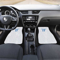 Custom Estonia Football Car Mats Retro Jersey White Version