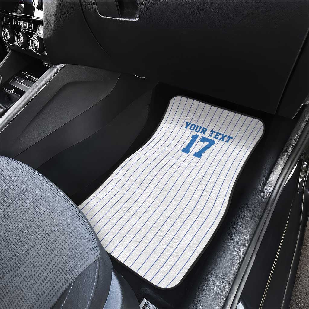 Custom Estonia Football Car Mats Retro Jersey White Version