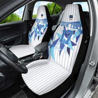Custom Estonia Football Car Seat Cover Retro Jersey White Version
