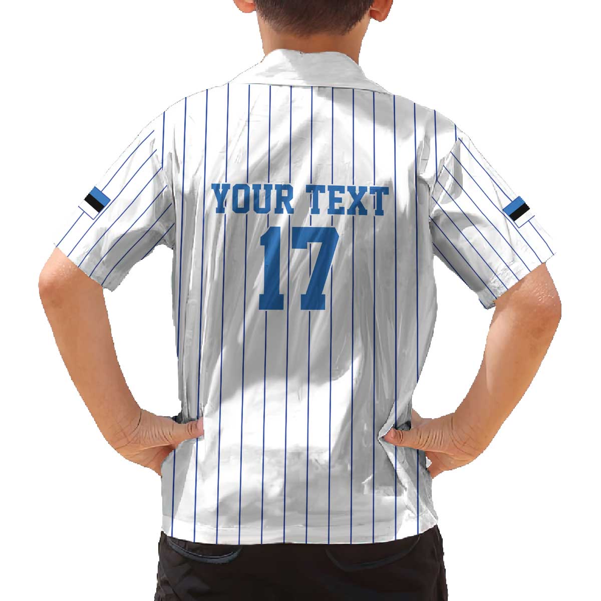 Custom Estonia Football Family Matching Off The Shoulder Long Sleeve Dress and Hawaiian Shirt Retro Jersey White Version