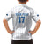 Custom Estonia Football Family Matching Off Shoulder Short Dress and Hawaiian Shirt Retro Jersey White Version