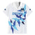 Custom Estonia Football Family Matching Off Shoulder Short Dress and Hawaiian Shirt Retro Jersey White Version