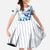 Custom Estonia Football Family Matching Short Sleeve Bodycon Dress and Hawaiian Shirt Retro Jersey White Version