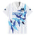 Custom Estonia Football Family Matching Short Sleeve Bodycon Dress and Hawaiian Shirt Retro Jersey White Version