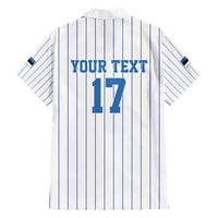 Custom Estonia Football Family Matching Short Sleeve Bodycon Dress and Hawaiian Shirt Retro Jersey White Version