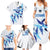Custom Estonia Football Family Matching Summer Maxi Dress and Hawaiian Shirt Retro Jersey White Version