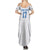 Custom Estonia Football Family Matching Summer Maxi Dress and Hawaiian Shirt Retro Jersey White Version