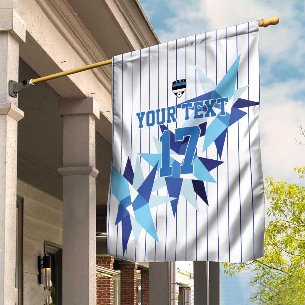 Custom Estonia Football Garden Flag Retro Jersey White Version