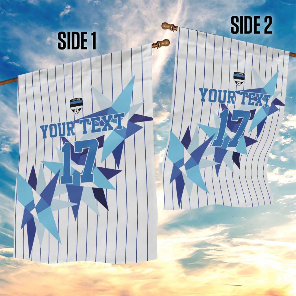 Custom Estonia Football Garden Flag Retro Jersey White Version