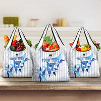 Custom Estonia Football Grocery Bag Retro Jersey White Version