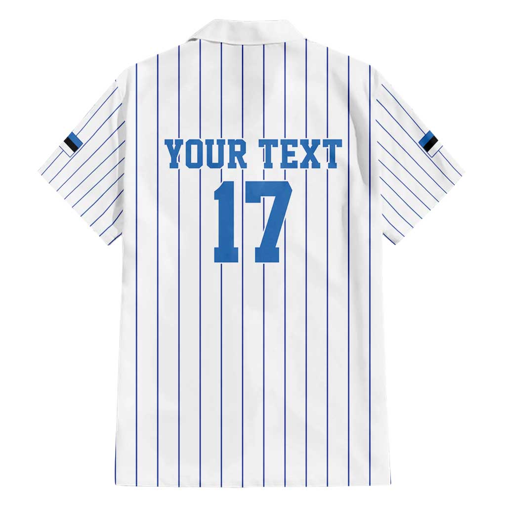 Custom Estonia Football Hawaiian Shirt Retro Jersey White Version