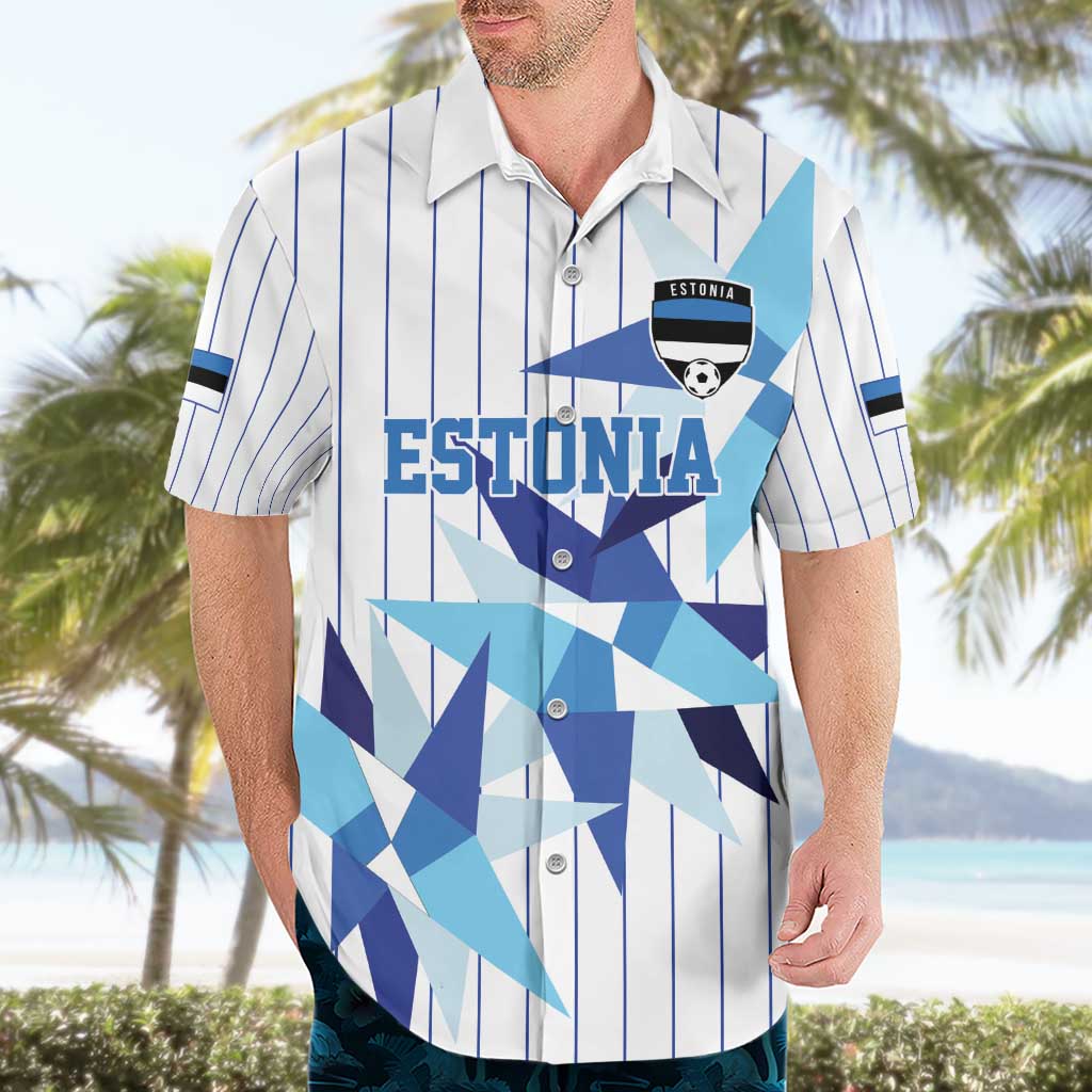 Custom Estonia Football Hawaiian Shirt Retro Jersey White Version