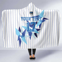 Custom Estonia Football Hooded Blanket Retro Jersey White Version
