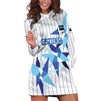 Custom Estonia Football Hoodie Dress Retro Jersey White Version