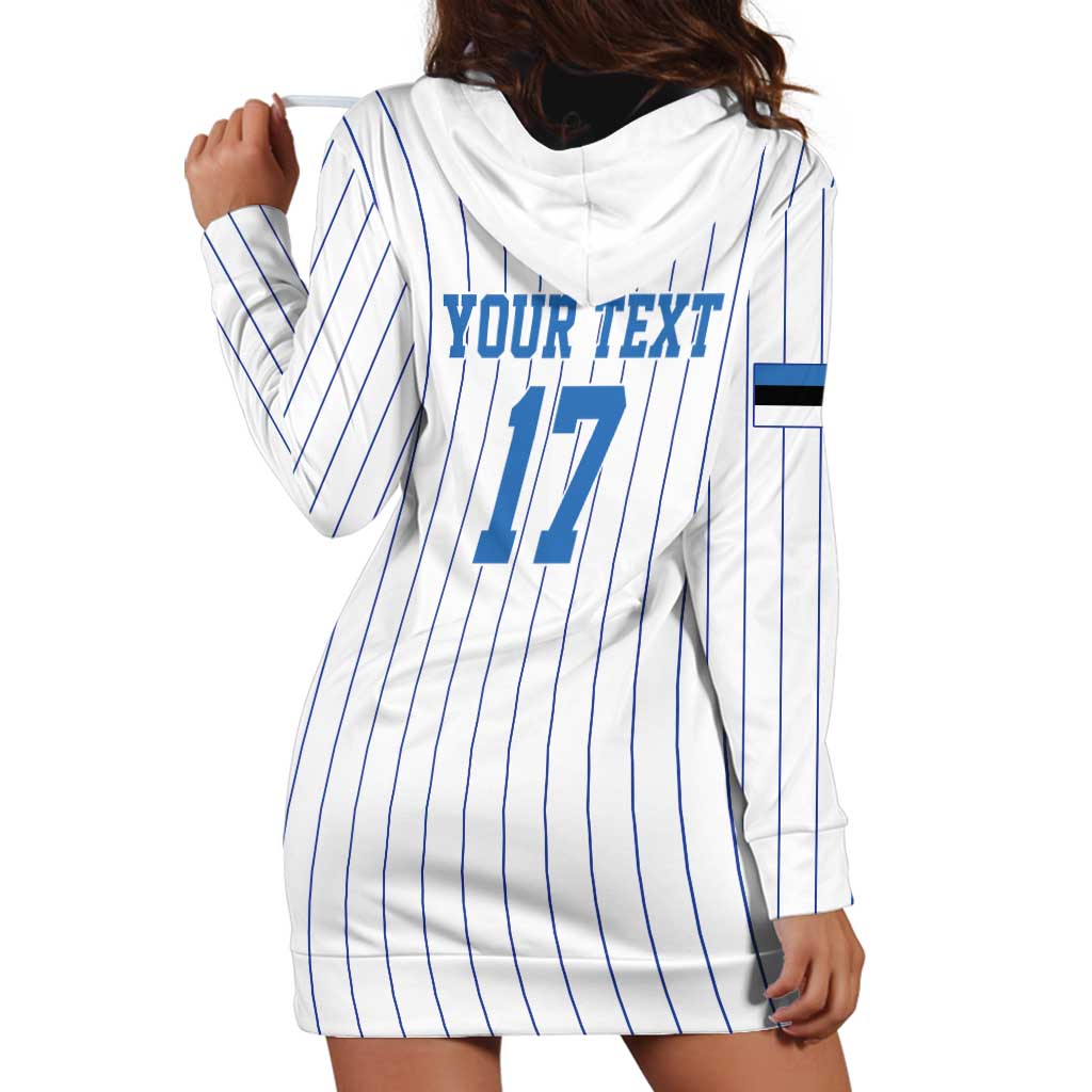 Custom Estonia Football Hoodie Dress Retro Jersey White Version