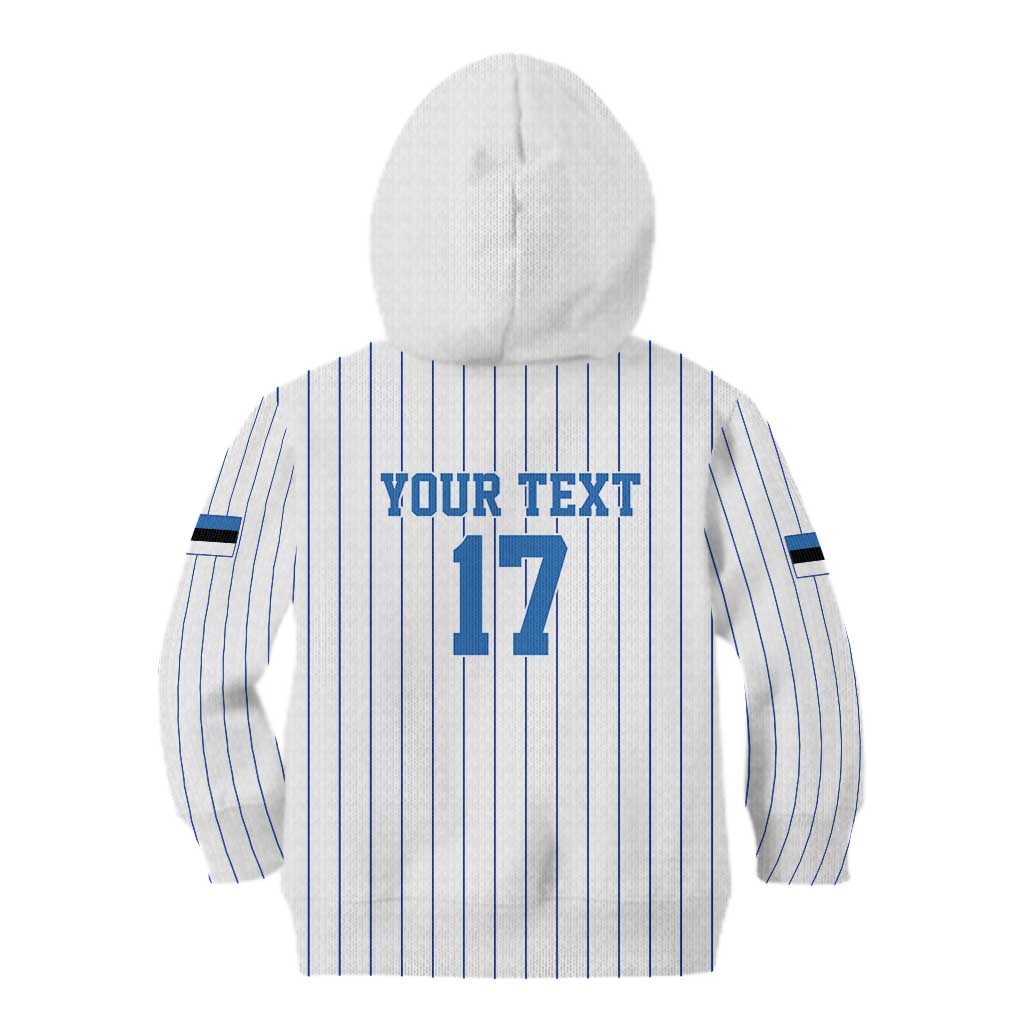 Custom Estonia Football Kid Hoodie Retro Jersey White Version
