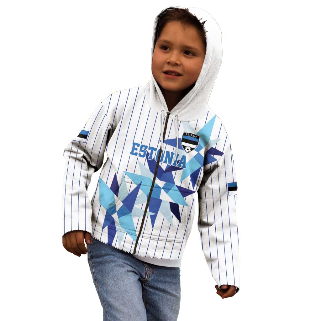 Custom Estonia Football Kid Hoodie Retro Jersey White Version