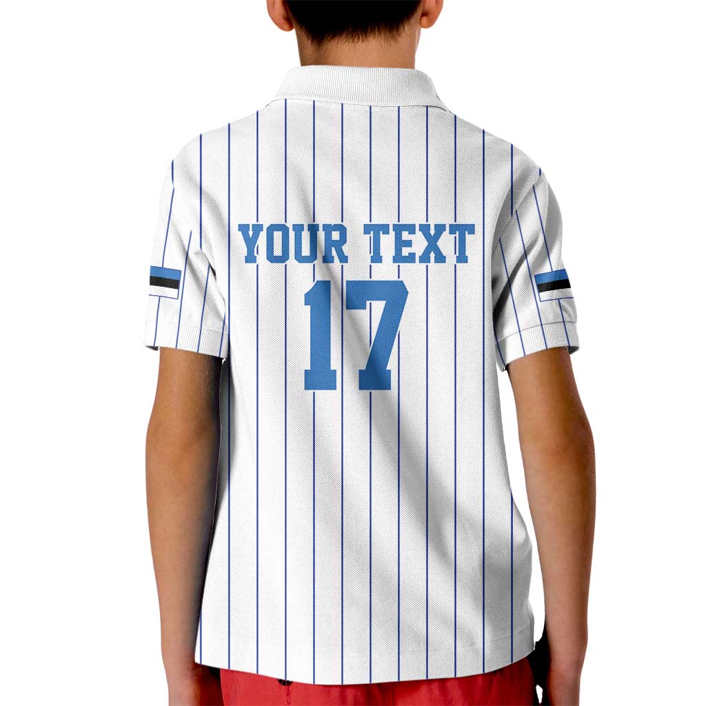 Custom Estonia Football Kid Polo Shirt Retro Jersey White Version