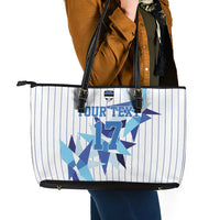 Custom Estonia Football Leather Tote Bag Retro Jersey White Version